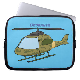 Housse Pour Ordinateur Portable Caricature d'hélicoptère camoflage de l'armée