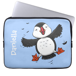 Housse Pour Ordinateur Portable Caricature en bleu bouffin joyeux