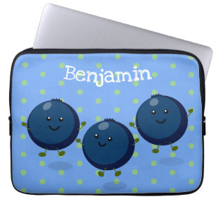 Housse Pour Ordinateur Portable Caricature mignonne de bleuets violets