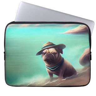 Housse Pour Ordinateur Portable Carlin profitant de la peinture sur plage