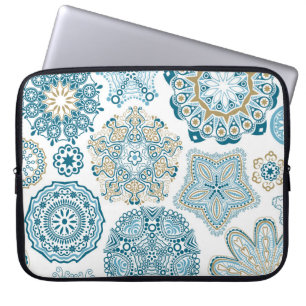 Housse Pour Ordinateur Portable Carré floral transparent : Copier le carrelage
