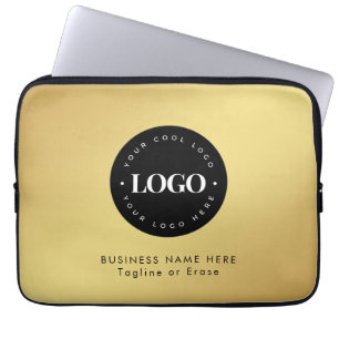 Housse Pour Ordinateur Portable Carré Magnet Gold & Black Business Logo Personnali