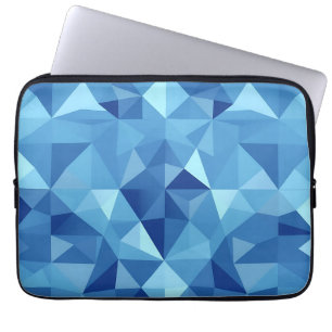 Housse Pour Ordinateur Portable Carreaux de mosaïque géométrique bleue