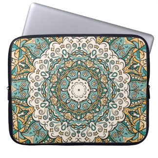 Housse Pour Ordinateur Portable Carrelage Mehndi coloré Tracery sans couture