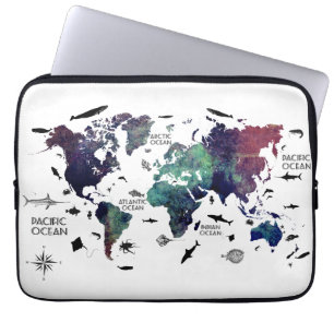 Housse Pour Ordinateur Portable carte 7 du monde