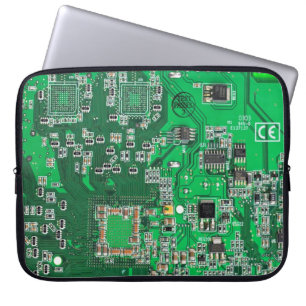 Housse Pour Ordinateur Portable Carte de circuit Geek d'ordinateur vert