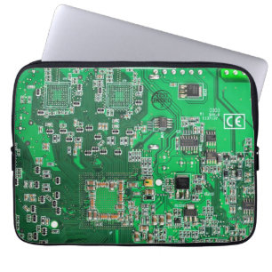 Housse Pour Ordinateur Portable Carte de circuit Geek d'ordinateur vert