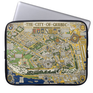 Housse Pour Ordinateur Portable Carte de la ville de Québec