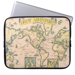 Housse Pour Ordinateur Portable Carte des grandes aventures