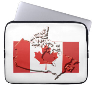 Housse Pour Ordinateur Portable Carte du drapeau du CANADA Ordinateur patriotique