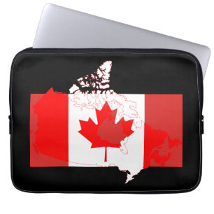Housse Pour Ordinateur Portable Carte du drapeau du CANADA Ordinateur patriotique