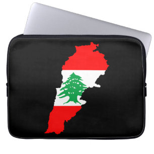 Housse Pour Ordinateur Portable Carte du Liban avec drapeau