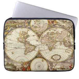 Housse Pour Ordinateur Portable Carte du Vieux Monde antique par Frederick de Wit,