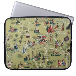 Housse Pour Ordinateur Portable Carte Dunlop du pays de Shakespeare, Angleterre