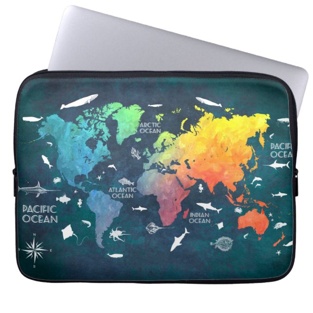 Housse Pour Ordinateur Portable carte mondiale 12 (Devant)