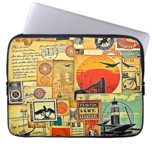 Housse Pour Ordinateur Portable Carte postale Vintage voyage