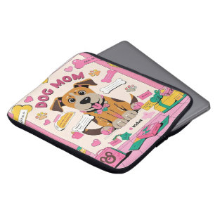 Housse Pour Ordinateur Portable Cartoon Puppy chien maman dans la chambre rose