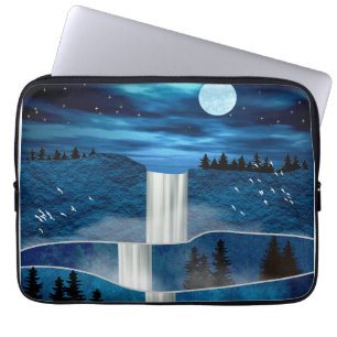 Housse Pour Ordinateur Portable Cascade bleue