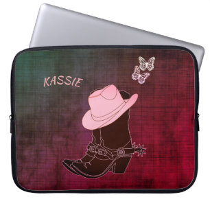 Housse Pour Ordinateur Portable Casquette Butterfly Burgundy Personnalisé
