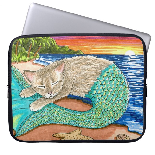 Housse Pour Ordinateur Portable Cat Mermaid 23 (Devant)
