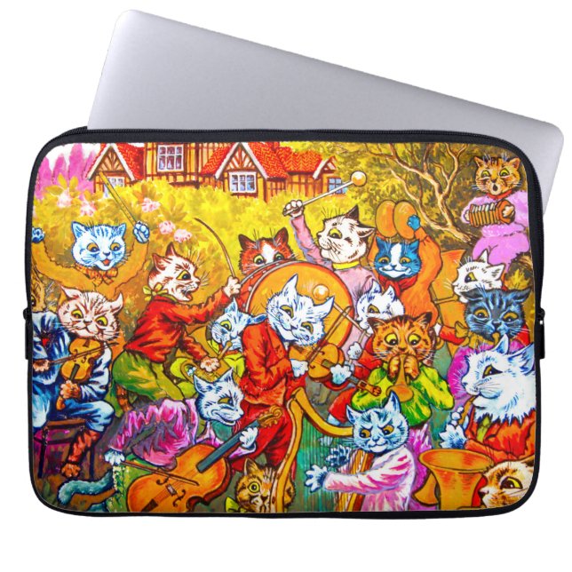 Housse Pour Ordinateur Portable Cat Musical Band (Devant)