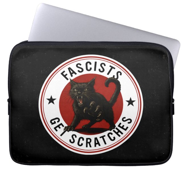 Housse Pour Ordinateur Portable Cats Against Fascists (Devant)