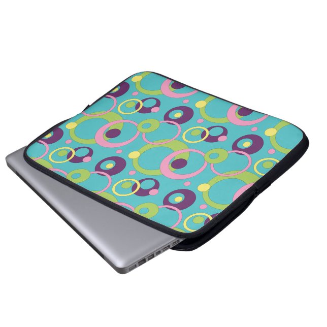 Housse pour ordinateur portable Cercles bleus funk (Devant bas)