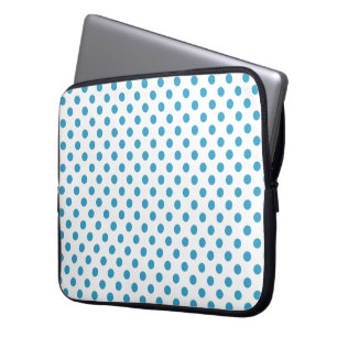 Housse Pour Ordinateur Portable Cercles Pois bleu paon