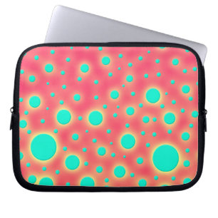 Housse Pour Ordinateur Portable Cercles turquoise sur design moderne rose vif