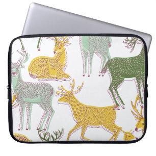 Housse Pour Ordinateur Portable Cerfs géométriques : Illustration Motif traditionn