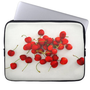 Housse Pour Ordinateur Portable Cerises rouges à la lumière naturelle Pose sur bla