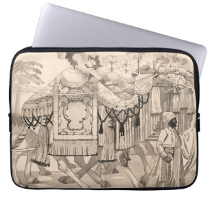 Housse Pour Ordinateur Portable Chameaux Marchant Habillés En Costume