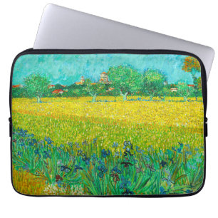 Housse Pour Ordinateur Portable Champ de Van Gogh avec Iris près d'Arles