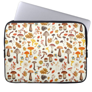 Housse Pour Ordinateur Portable Champignons sauvages sur blanc