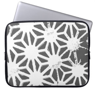 Housse Pour Ordinateur Portable Charcoal gray geometric pattern