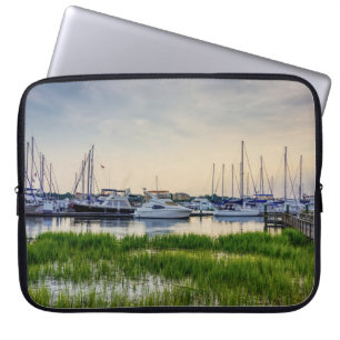 Housse Pour Ordinateur Portable Charleston Harbour Boats Sunset