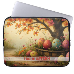 Housse Pour Ordinateur Portable Charme de fleurs printanières avec splendeur d'œuf