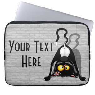 Housse Pour Ordinateur Portable Chat à l'envers Personnage de dessin animé drôle