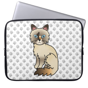 Housse Pour Ordinateur Portable Chat Birman écaille de tortue / Ragdoll mignon & p