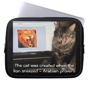 Housse Pour Ordinateur Portable Chat créé par le lion éternué