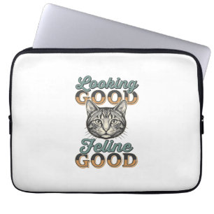 Housse Pour Ordinateur Portable Chat de design vintage Féminin de bonne apparence_