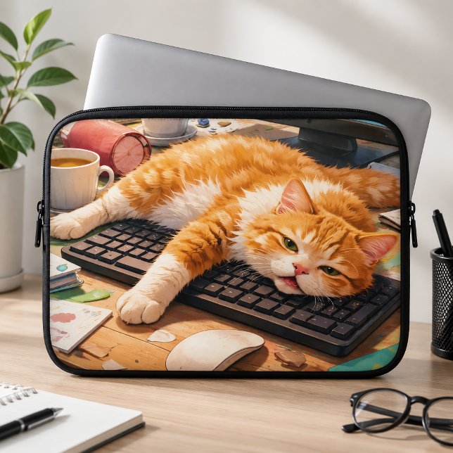 Housse Pour Ordinateur Portable Chat d'ordinateur mignon (Créateur téléchargé)
