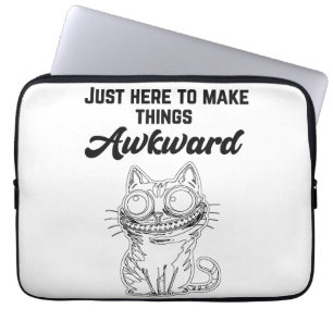Housse Pour Ordinateur Portable Chat drôle - Juste ici pour rendre les choses diff