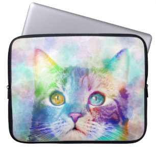 Housse Pour Ordinateur Portable chat multicolore cat 663