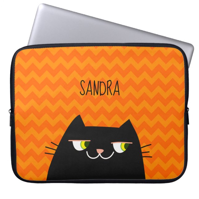 Housse Pour Ordinateur Portable Chat noir (Devant)