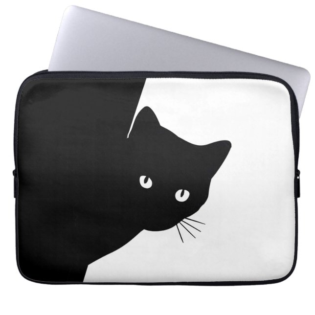 Housse Pour Ordinateur Portable Chat noir (Devant)