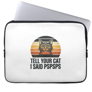 Housse Pour Ordinateur Portable Chat noir drôle Pspsps Design vintage coucher de s