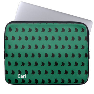 Housse Pour Ordinateur Portable Chat noir (vert)