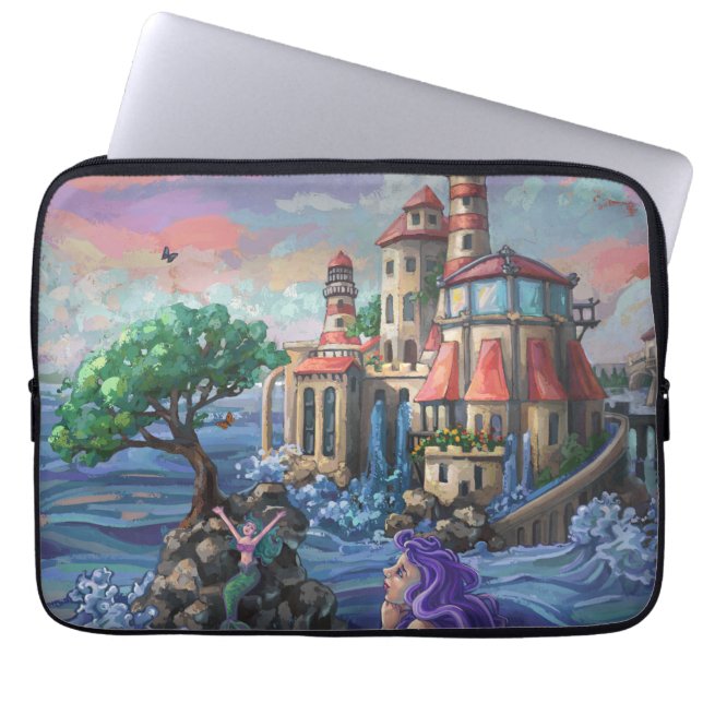 Housse Pour Ordinateur Portable Château de Mermaid (Devant)