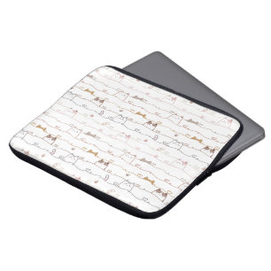Housse Pour Ordinateur Portable Chats adorables regardant par-dessus des cœurs